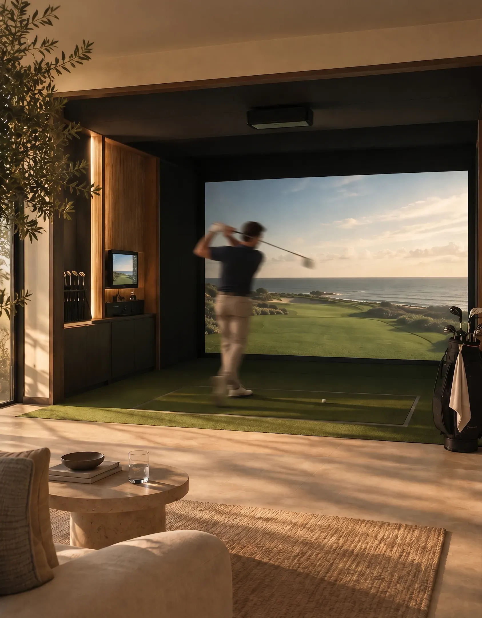 Evening at the golf simulator